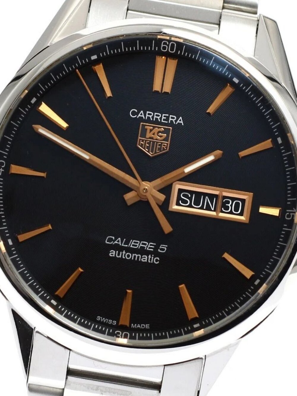 TAG HEUER Carrera Caliber 5 WAR201C-1 Day date Automatic Men's Watch_